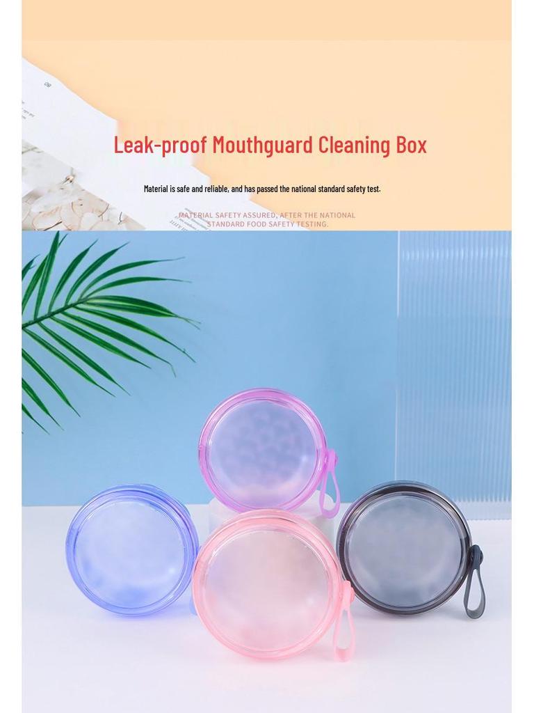 Large Capacity Denture Cleaning and Storage Box with Food Grade Retainer Soaking and Drain Feature