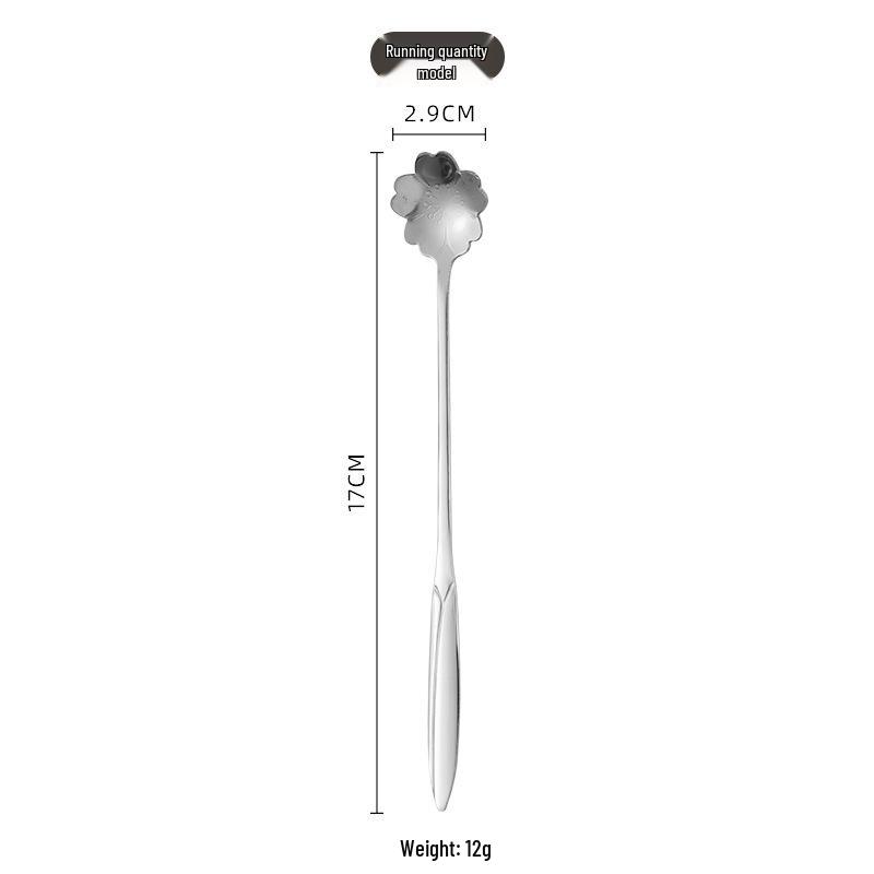 Cherry Blossom Stainless Steel Long Handle Coffee Spoon