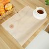 Wood Print Linen Dining Table Mats Alphabet Kitchen Placemat 30X40cm Coasters Pads Bowl Cup Mat