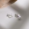 Geometrischer Quadratischer Gebürsteter Ohrstecker Schlichtes Design Kleine Quadratische Ohrringe für Damen Neuer Stil