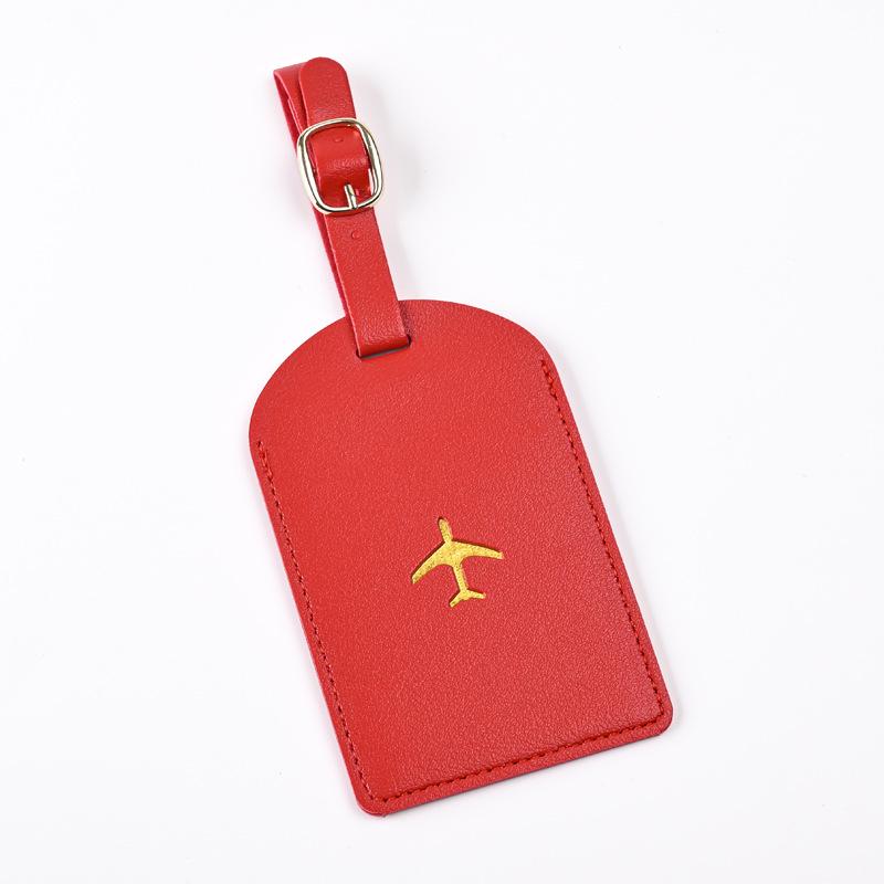 1PCS PU Leather Business Luggage Tag Suitcase Address Label Luggage Boarding Case Label Name ID Address Clip Travel Accessories