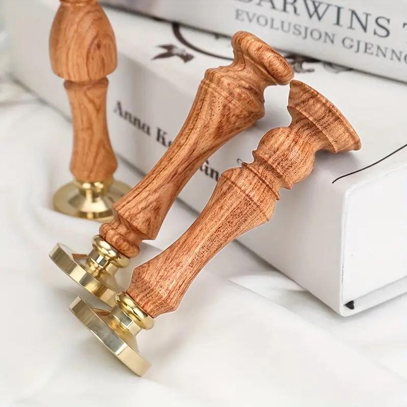 1pc Wax Seal Stamp Handle Only Rosewood Wood Handle Replacement for Vintage Wax Sealing Stamps Removable 7mm Diameter Head