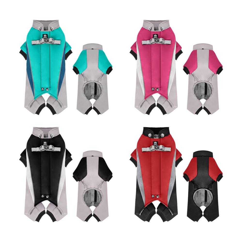 Reflective Four-Legged Cotton Dog Coat for Cold Weather