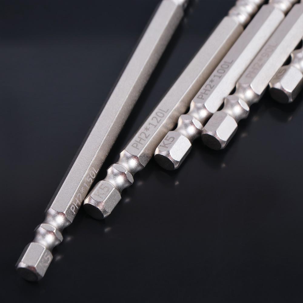 K5 Thread Magnetic Batch Head Alloy Steel Impact Resistant Cross Bit Anti-Slip High Hardness PH2 Screwdriver Bits