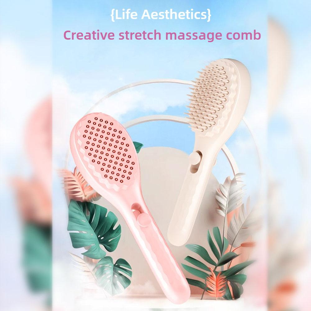 Self-Cleaning Hair Brush Anti-Static Massage Comb Retractable Massager Brushes Combs Tool Rotat D0X1