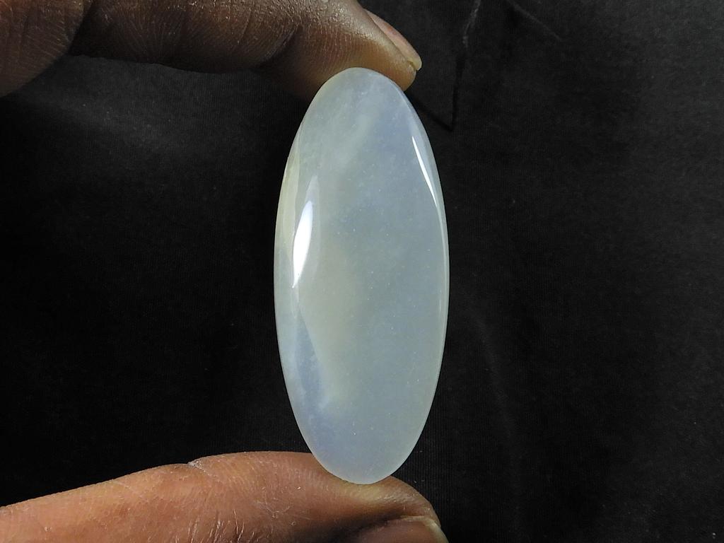 44Cts. Natural Peru Blue Opal Oval Crystal Cabochon Loose Gemstone 24X49MM SK-2484