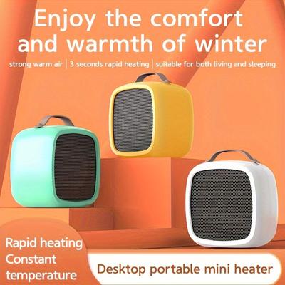 Portable Space Mini Heater, 600W/1000W, Portable Desktop Heater, Electric Heater With Overheat And Tilt Protection, Fan Mode, Adjustable Thermostat