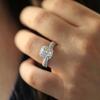 2Pcs/Set Luxury Women Engagement Wedding Rhinestone Inlaid Stacking Ring Jewelry