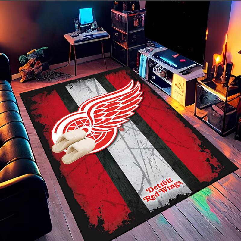 Red Wings Logo Area Rug Suitable for Indoor And Outdoor,Carpets for Kitchens, Homes, Offices, Living Rooms,Home Decor,Christmas Gift