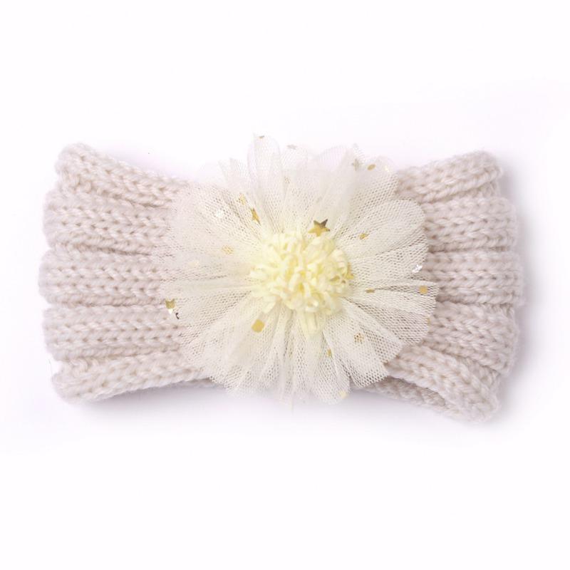 New Children's Winter Warm Headband, Cute Baby Creative Flower Headscarf, Baby Knitted Headband