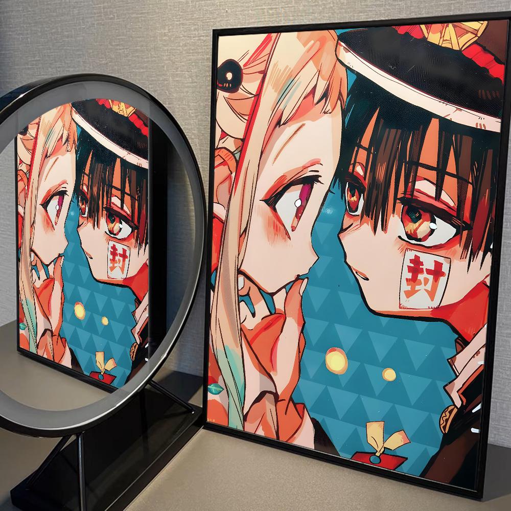 Anime Poster Cartoon Toilet-bound Hanako-kun Movie Sticky Posters Retro Kraft Paper Sticker DIY Room Bar Cafe Aesthetic Art Wall