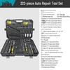 151-Piece Black Chrome Vanadium Steel Socket and Auto Repair Tool Set