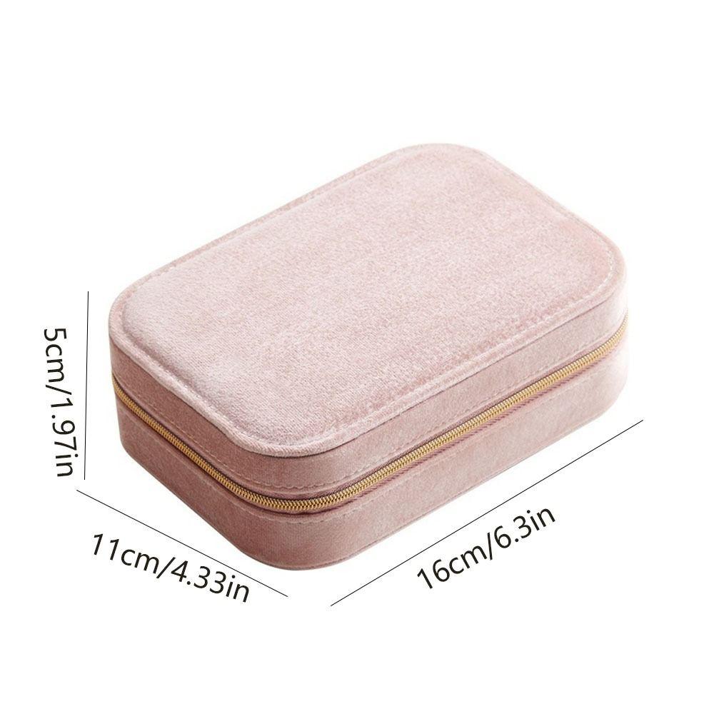 Rectangle Vintage Ring Case 2 Layer Jewelry Case Portable Velvet  Jewelry Box  Valentine