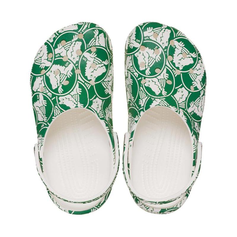 Crocs Resin Casual Fashion Children's Sandals White Green Children's Style
