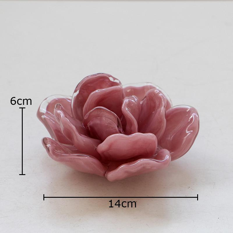 

Romantic Flower Petal Glass Candle Holder Ornaments Cute Floral Candlestick Desk Decoration Wax Melt Burner Home Aroma Container фиолетовый