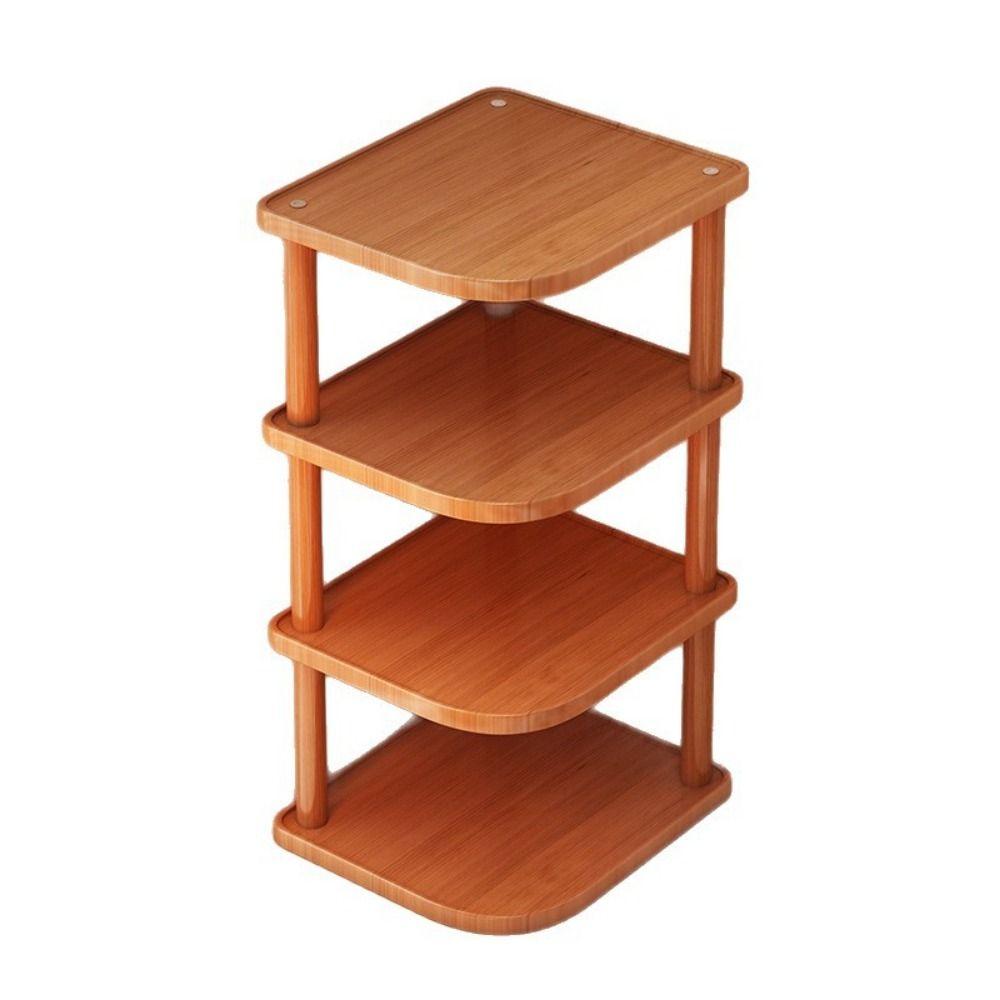 Stackable Desktop Corner Stand Vertical Design Corner Storage Rack Wood Book Shelf  Household