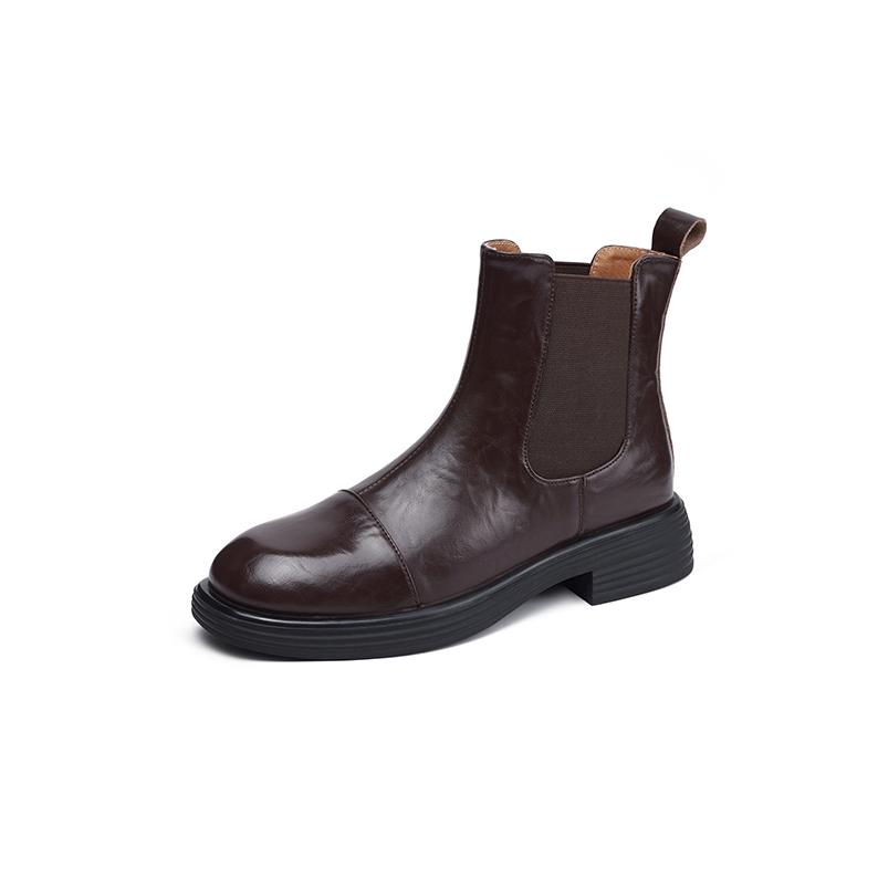 Women's Ankle Boots 2026 New Autumn and Winter British Retro Leather Short Boots Women Spring and Autumn Bare Boots Woman