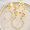 IF ME 5 Pcs/Set Vintage Gold Color Flower Bracelet for Women Fashion Retro Geometric Metal Open Bangle Charm Party Jewelry Gifts