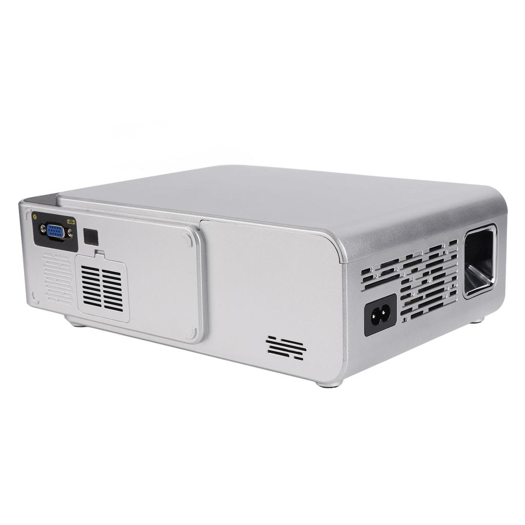 Mini 1080P HD Projector Portable WiFi LED Home Theater Movie Projector AC  Silver