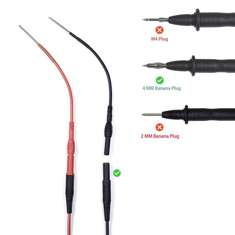 2Pcs Test Lead Kit,4mm Female Adapter Wire Pin Type Plug Terminal Wire Multimeter Test Connection Wire,Car Rear Probe Kit