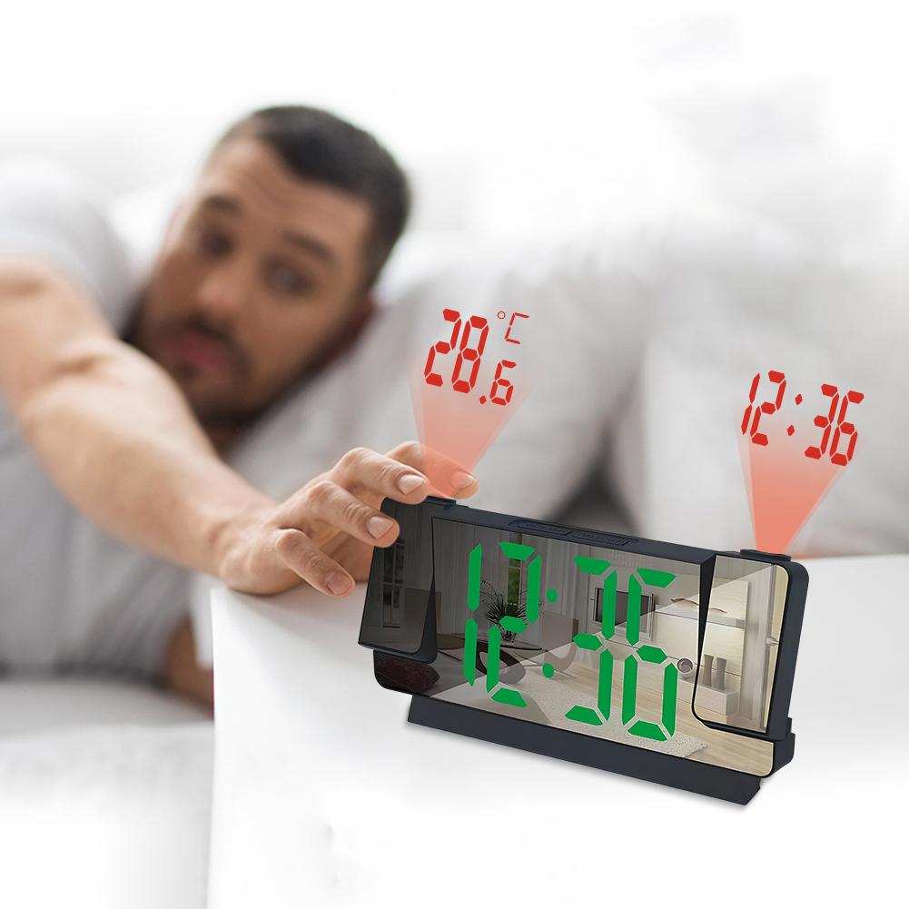 Despertador Digital LED Multifuncional Inteligente Luminoso Relógio Projetor de Teto Tela Grande Decoração de Quarto Cabeceira