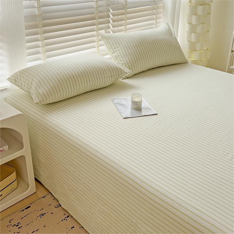 Striped Washable Bed Sheet Solid Color For Student Dormitory