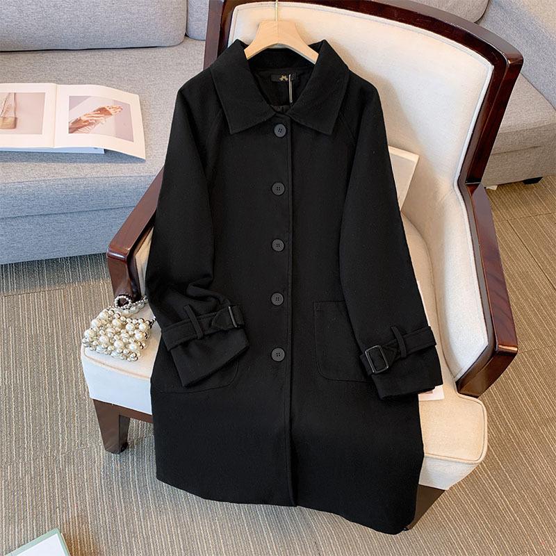 Podzimní a zimní dámská tvídová bunda nadměrných velikostí Trenčkot Hepburn Style Coat