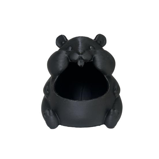 

Hamster Bowl Ornament Cute Hamster Shape Large Capacity Storage Box Home Furnishings for Candy Snacks чёрный