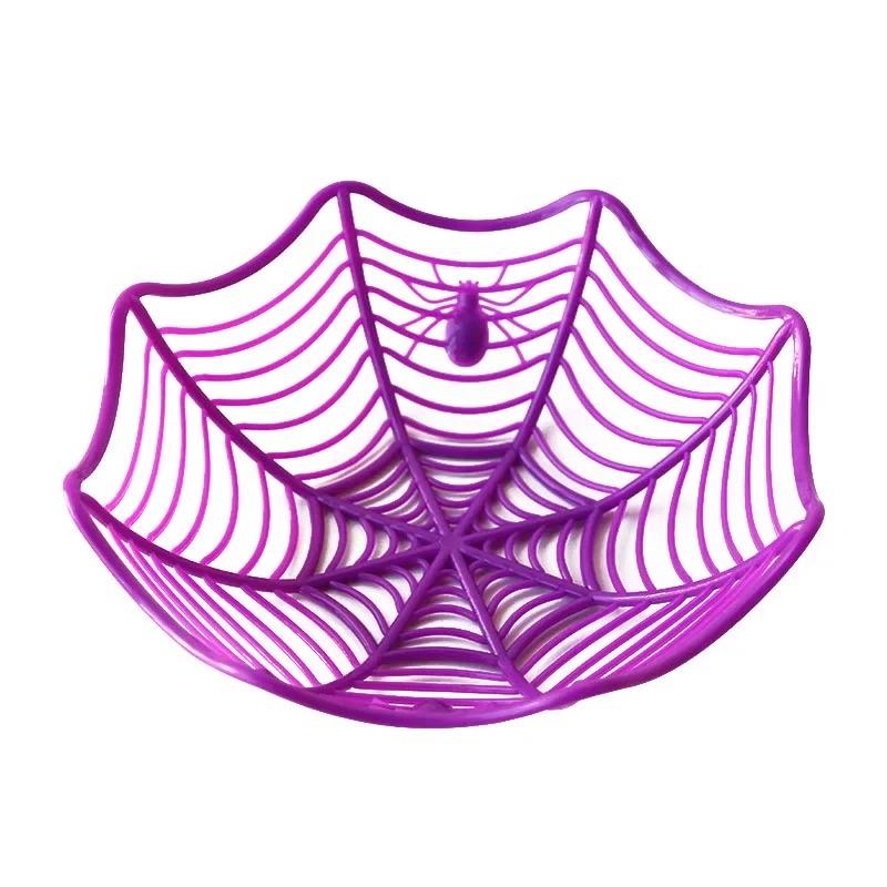 Halloween Decoration Black Spider Web Bowl Fruit Plate Candy Biscuit Package Basket Bowl Trick or Treat Halloween Party Supplies