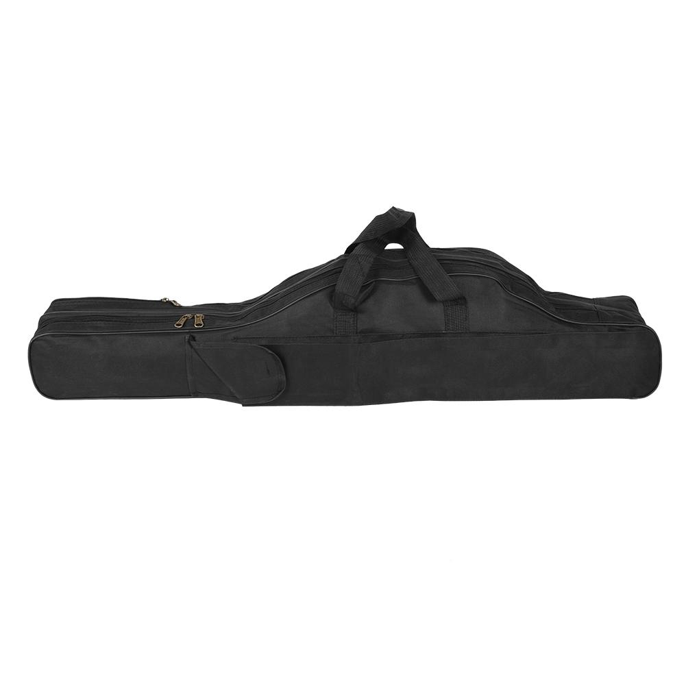 Lansetă de pescuit de exterior, mulinetă, cutie pentru naluci, geantă de depozitare, curea de umăr ajustabilă (Negru 1m)