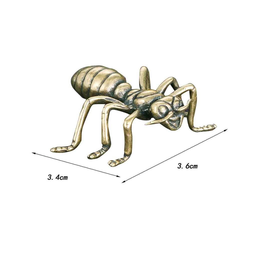 Brass ANT Statue Delicate Table Centerpieces Animal Ornament Mini Figurine for Home Office Decor Boys Indoor