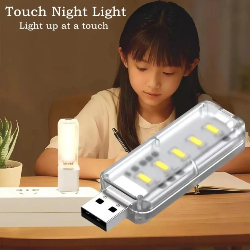 USB Touchschalter Nachtlicht 5 LED Mini Tragbar DC 5V Für Schlafzimmer Arbeitszimmer PC Laptop Mobile Powerbank Einsteckbeleuchtung