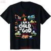 Kids Child of God Construction Vehicle Christian Affirmation Boys T Shirt Vintage Washed Breathable Top For Everyday Wear