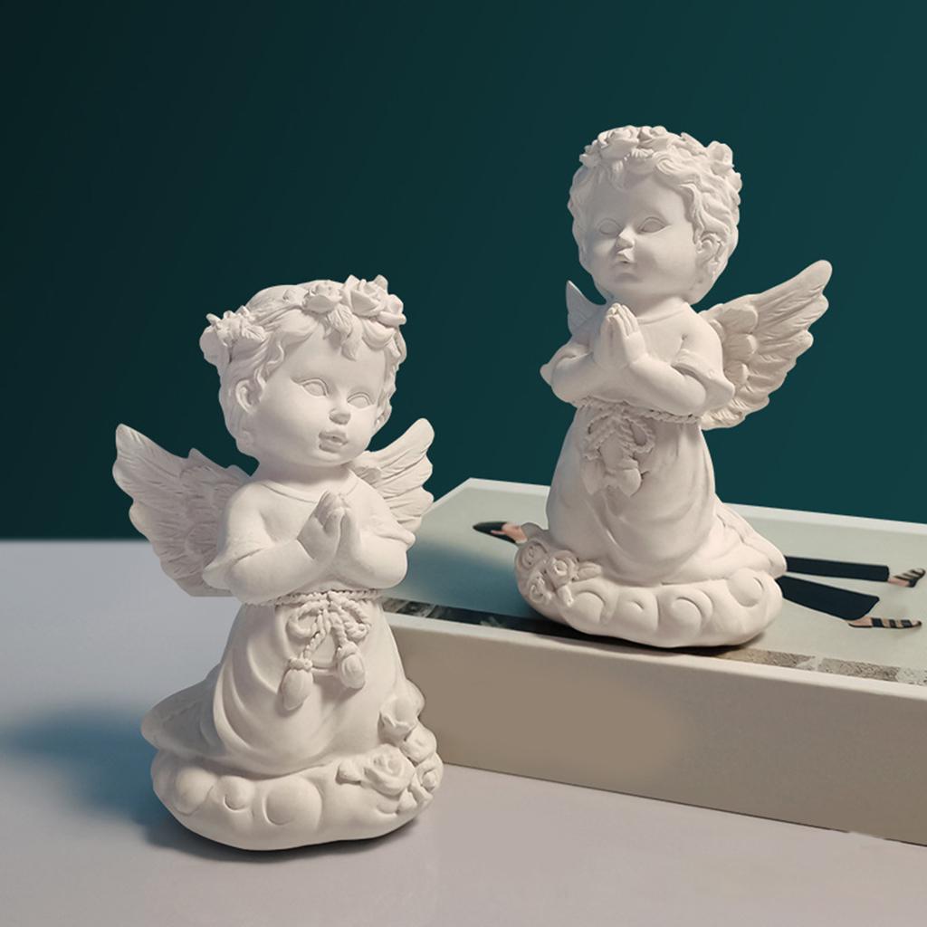 Angel Statue Ornaments Wings Cherub Figurine Fairy Sculpture Collectibles