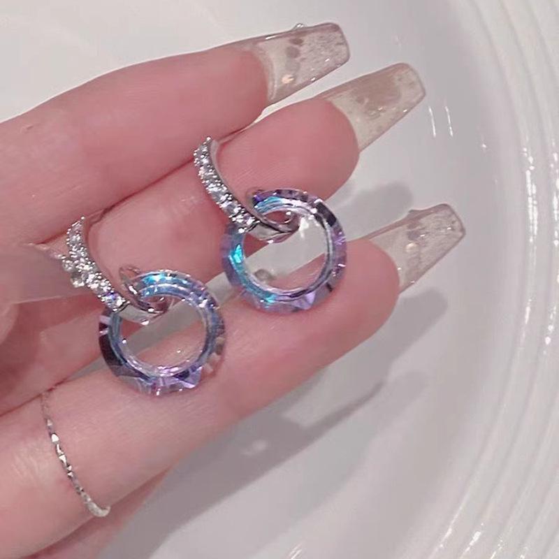 Chic Fantasy Crystal Zircon Hoop Earrings: Stylish, All-Match, and Exquisite Design