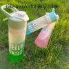 22 OZ 2 in 1 Misting Water Bottle Large Ccity Wide Mouth Leak Proof Green for Mountaineering Gym Cycling Sports Activities