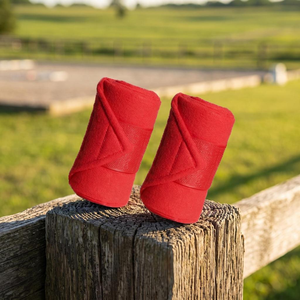 2 Pieces Horse Fleece Bandages Adjustable Leg Wraps Standing
