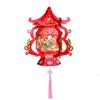 Handmade Chinese Traditional Lantern Kit Handcrafted Handheld 3D Hollow Chinese Palace Lantern with Lotus Tassel for Spring Festival Decoration