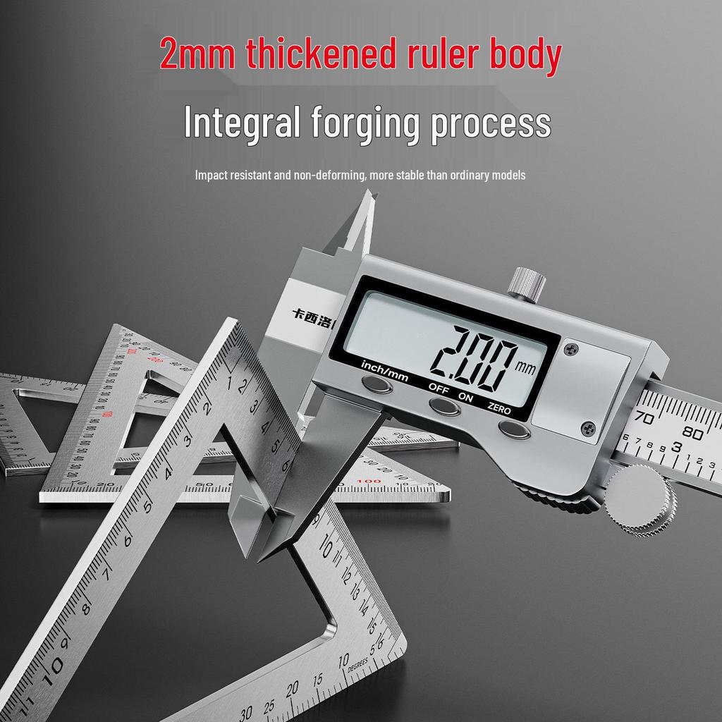 Stainless Steel Woodworking Triangle Ruler with 45°/90° Angles