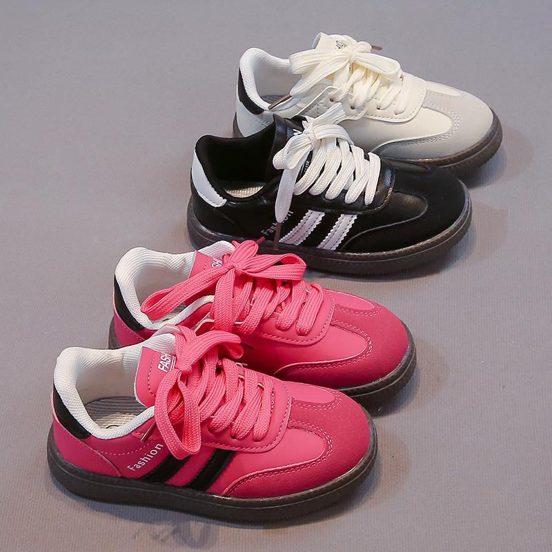 Children's moral training shoes 2025 autumn boys' sports shoes casual board shoes girls' little white shoes soft-soled classic Forrest Gump shoes