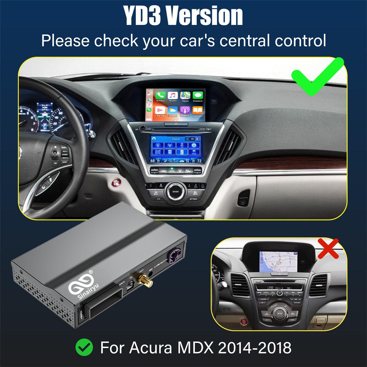 

Бездротовий CarPlay Android Auto Сумісний Для Acura MDX RDX TLX ILX RLX Honda Odyssey 2014-2018 Mirror Link For MDX 2014-2018