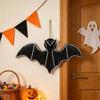 Metal Bat Halloween Decoration Hanging Accent with Loop for Entryway Party Table Display and Home Window Indoor Use