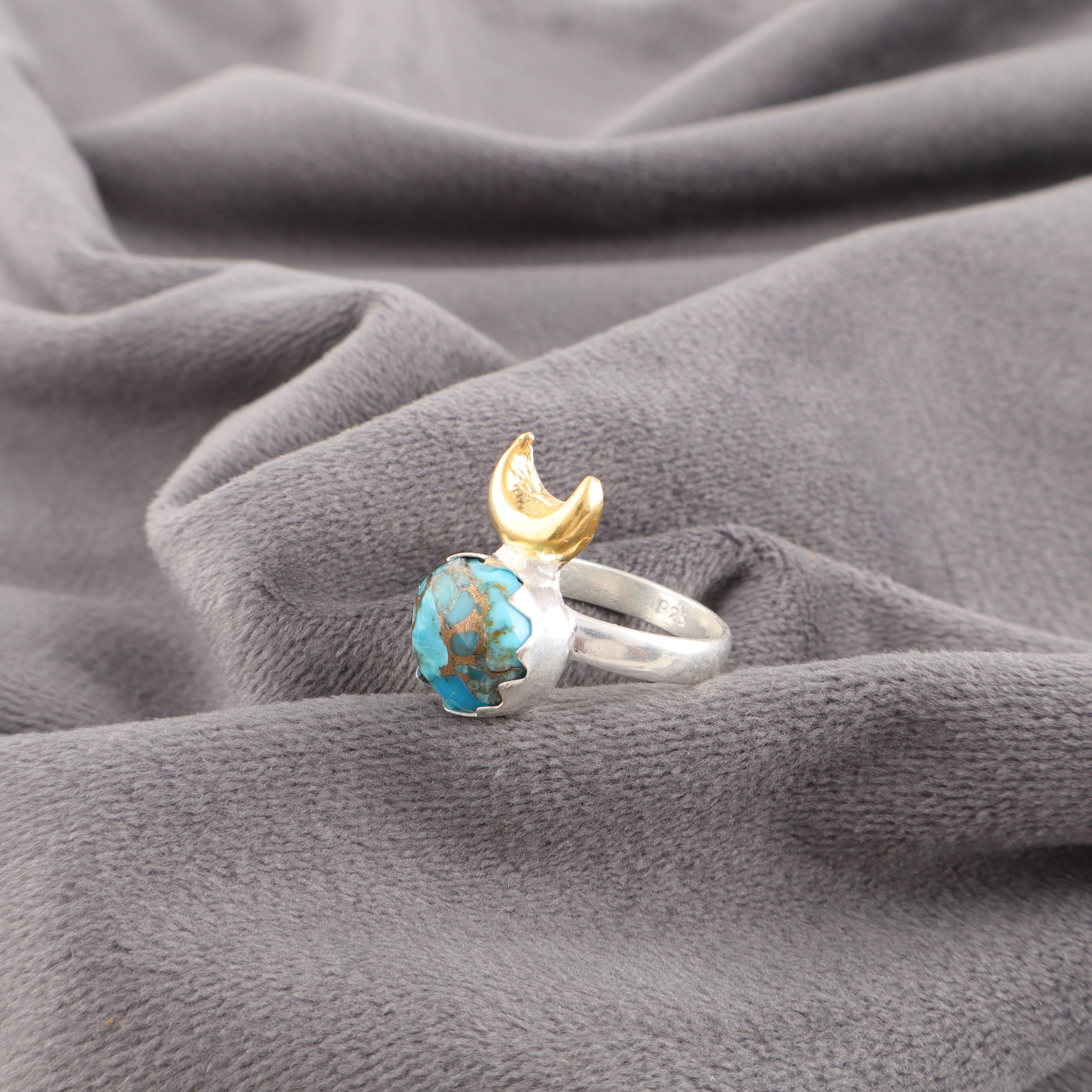 

Кольцо из голубой медной бирюзы ручной работы, кольцо из стерлингового серебра 925 пробы, изящное серебряное украшение, для подарка на помолвку 12 синий