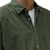 Camicia da uomo con bavero a maniche lunghe monopetto, colore solido, vestibilità larga, texture a coste, camicia casual capospalla per uso quotidiano