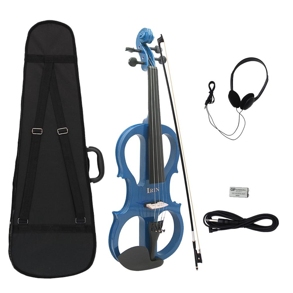 

IRIN AU-03 Electric Smart Violin 4/4 Inch Blue Electric Violin Set with Case Parts Pro Electric Violin Kit for Beginner Practice