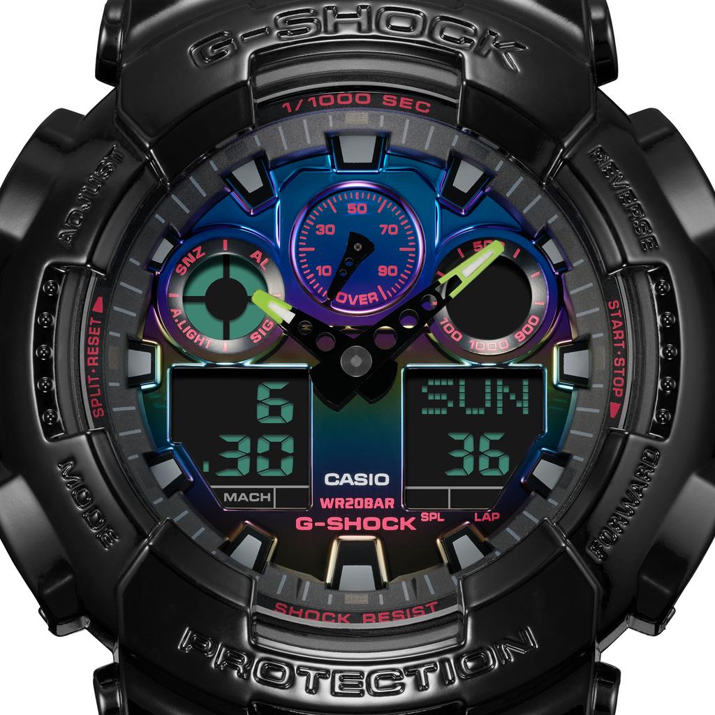 Casio G-SHOCK Men's Resin 200M Water Resistant Digital Shock Resistant Quartz Watch GA-100RGB-1A
