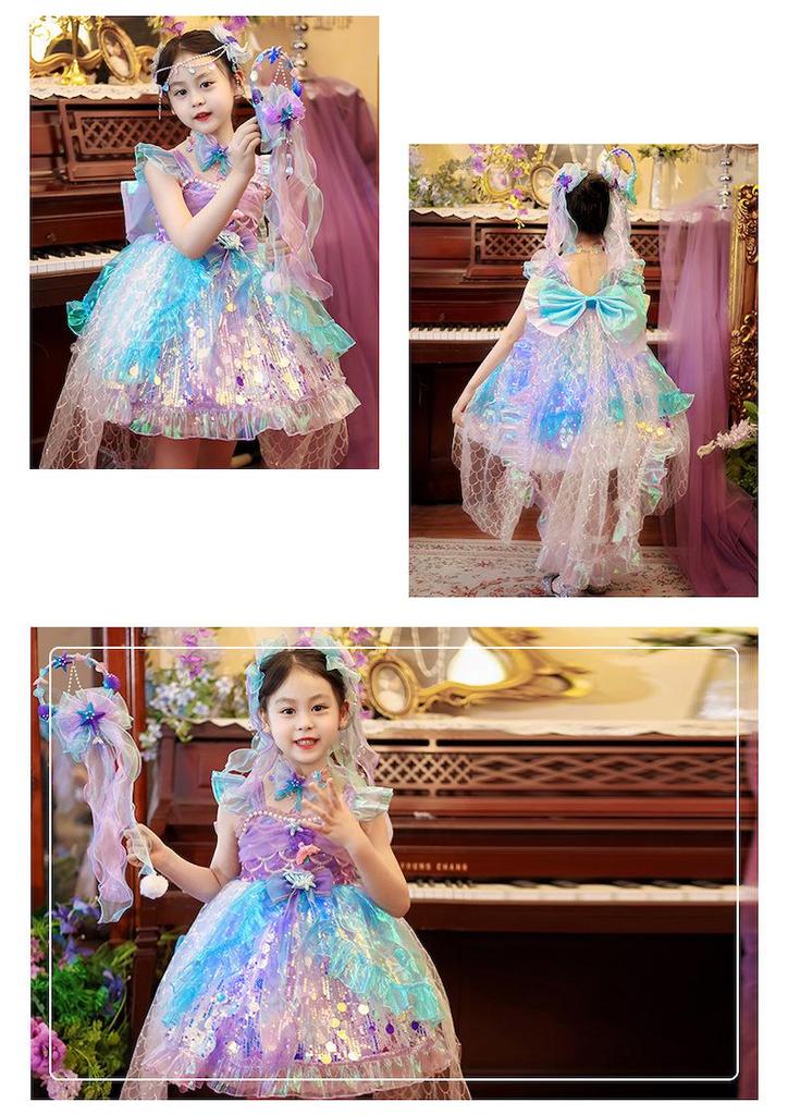 Little Mermaid Lolita Princess Dress - Summer Birthday Gown for Girls