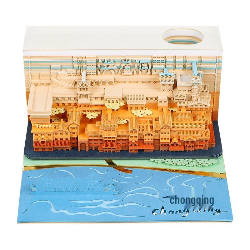 3D Stereoscopic Sticky Note Sculpture 2026 Calendar: Creative Tear-off Convenience Pad and Desktop Ornament