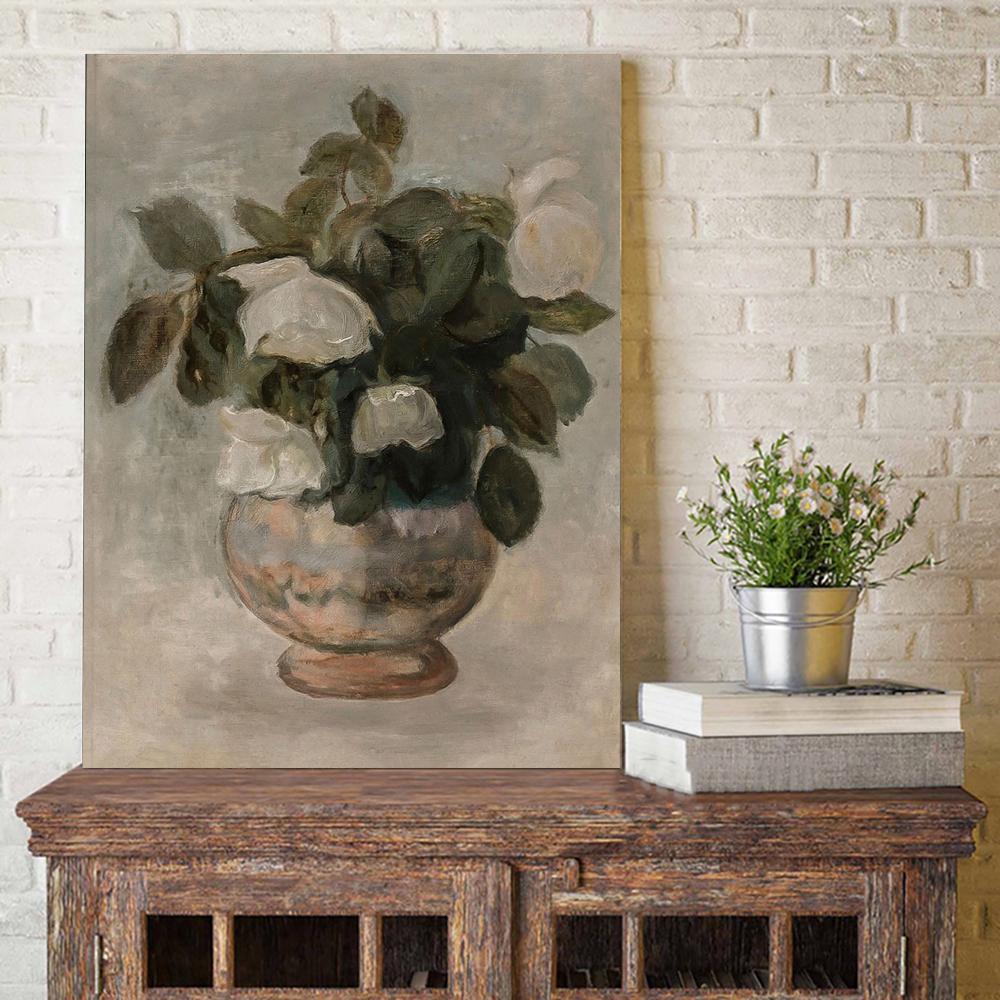 Retro Poster and Prints Vintage Woman's Head Flower Canvas Painting Gallery Wall Art Decoration Home Wall Pictures Art Decor