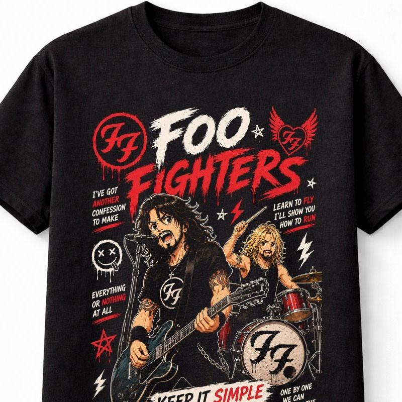 Foo Fighters Rock Band Graphic TShirt Music Metal Dave Grohl Adults Kids